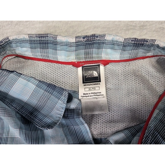 The North Face Mens XL Plaid Hiking Shirt Blue Short Sleeve Outdoor Fishing... - Picture 4 of 9
